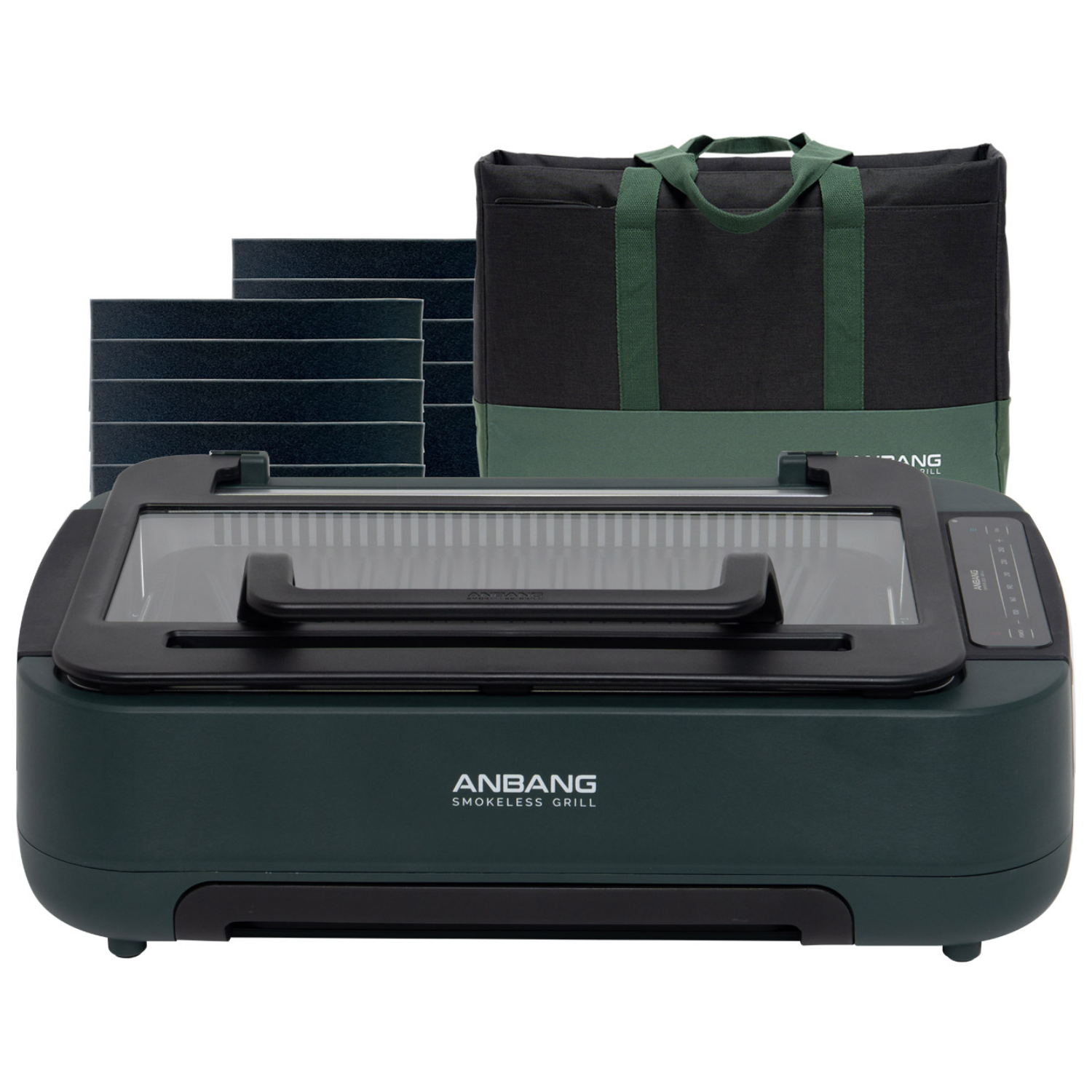 [안방그릴 울트라] 연기+냄새+기름잡는 전기그릴 (+보관가방+필터10개) AB1101MF/바베큐 삼겹살 대형 그릴 시즌6, AB1101MF(그린), 현재가 204,000원