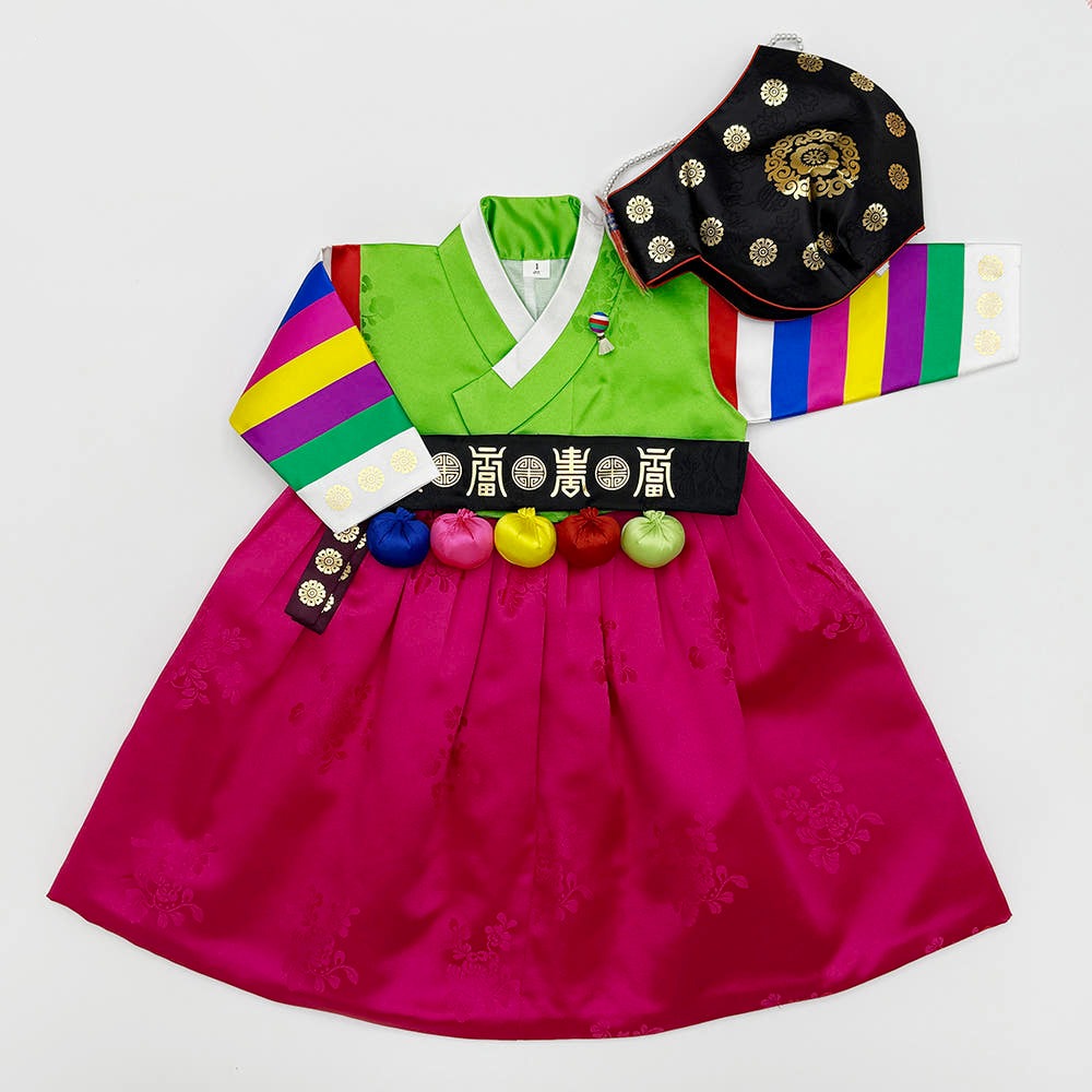 연두저고리 분홍치마 전통색동 고급 여아한복 (백일-10호) 어린이 키즈 돌잔치 유아 아동한복 78,000원