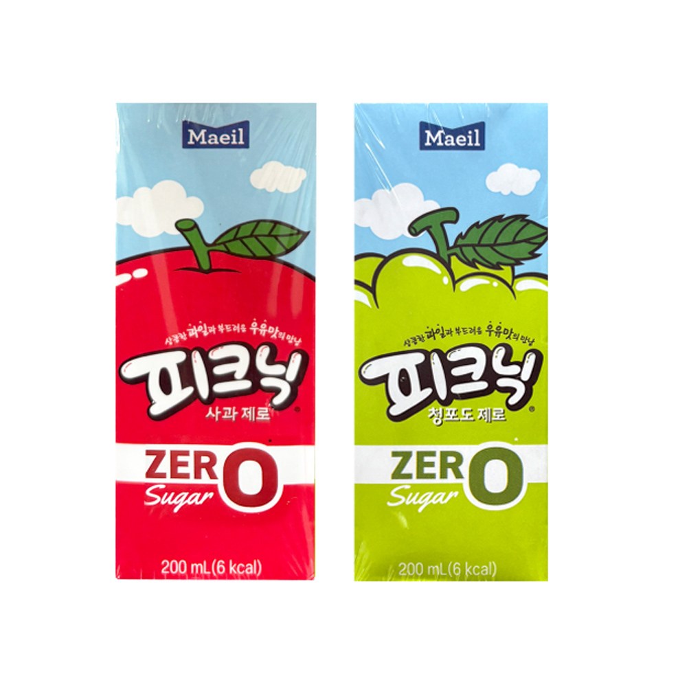 매일유업 피크닉 제로 200ml 사과12개+청포도12개 (총24팩) 13,420원