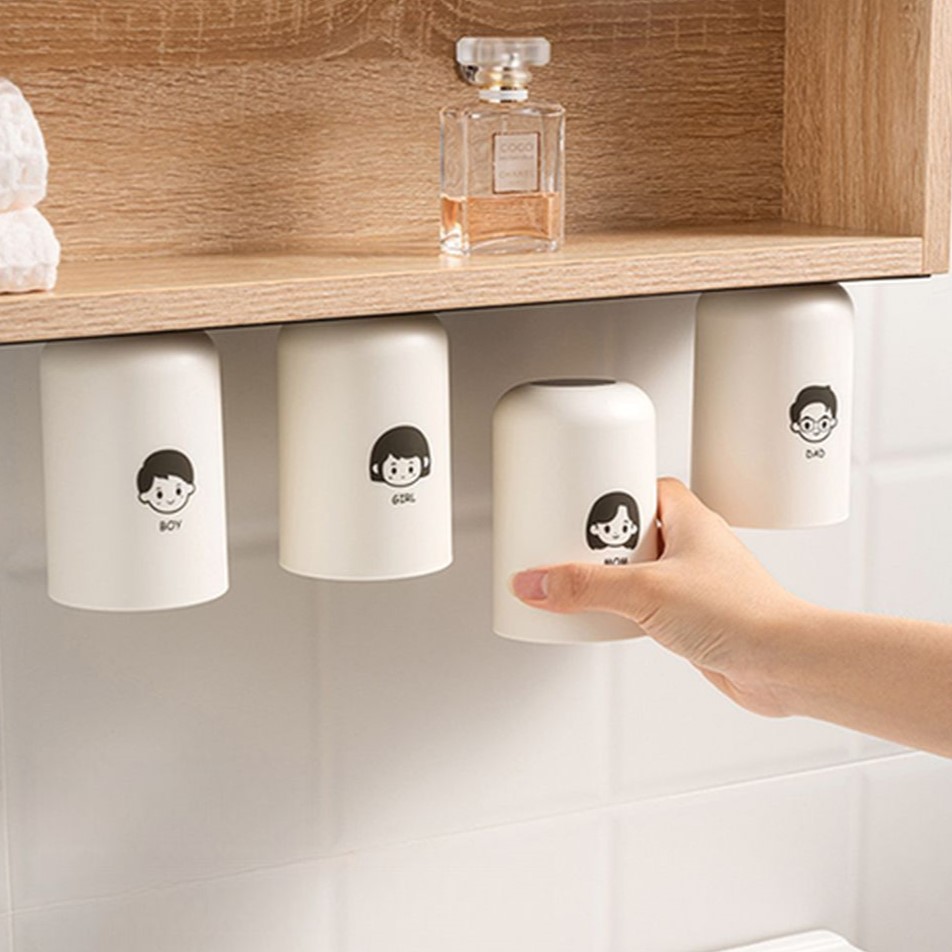 샤인홈리빙 무타공 마그넷 접착식 스테인리스 거꾸로 양치컵 4P 35,900원