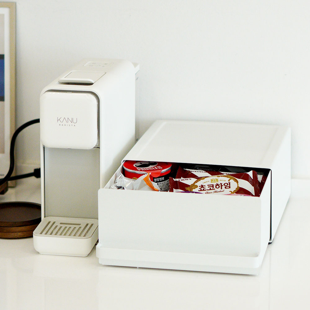 친절한마이쮸 미드센추리 칸막이 철제 슬라이드 수납함 커피 캡슐 보관함 다용도 정리함 영양제, 1개, 화이트 23,800원