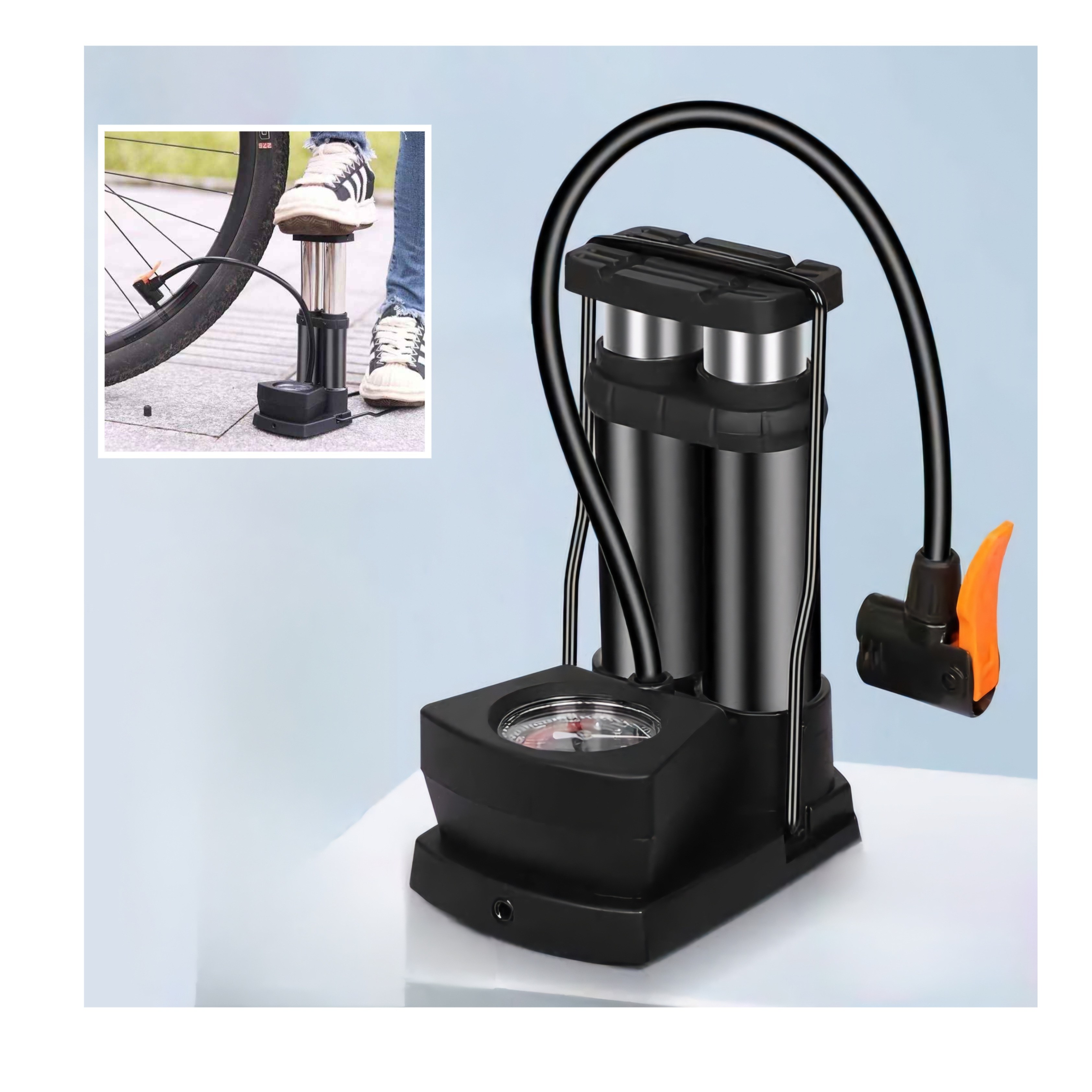 Sgirl 휴대용 농구공 축구공 자전거 타이어 에어펌프 가시적 게이지 공기주입기 8,900원