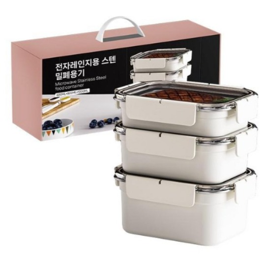 청춘식객 전자레인지 사용가능한 스텐 밀폐용기 모음전, 600ml, 1개 17,500원