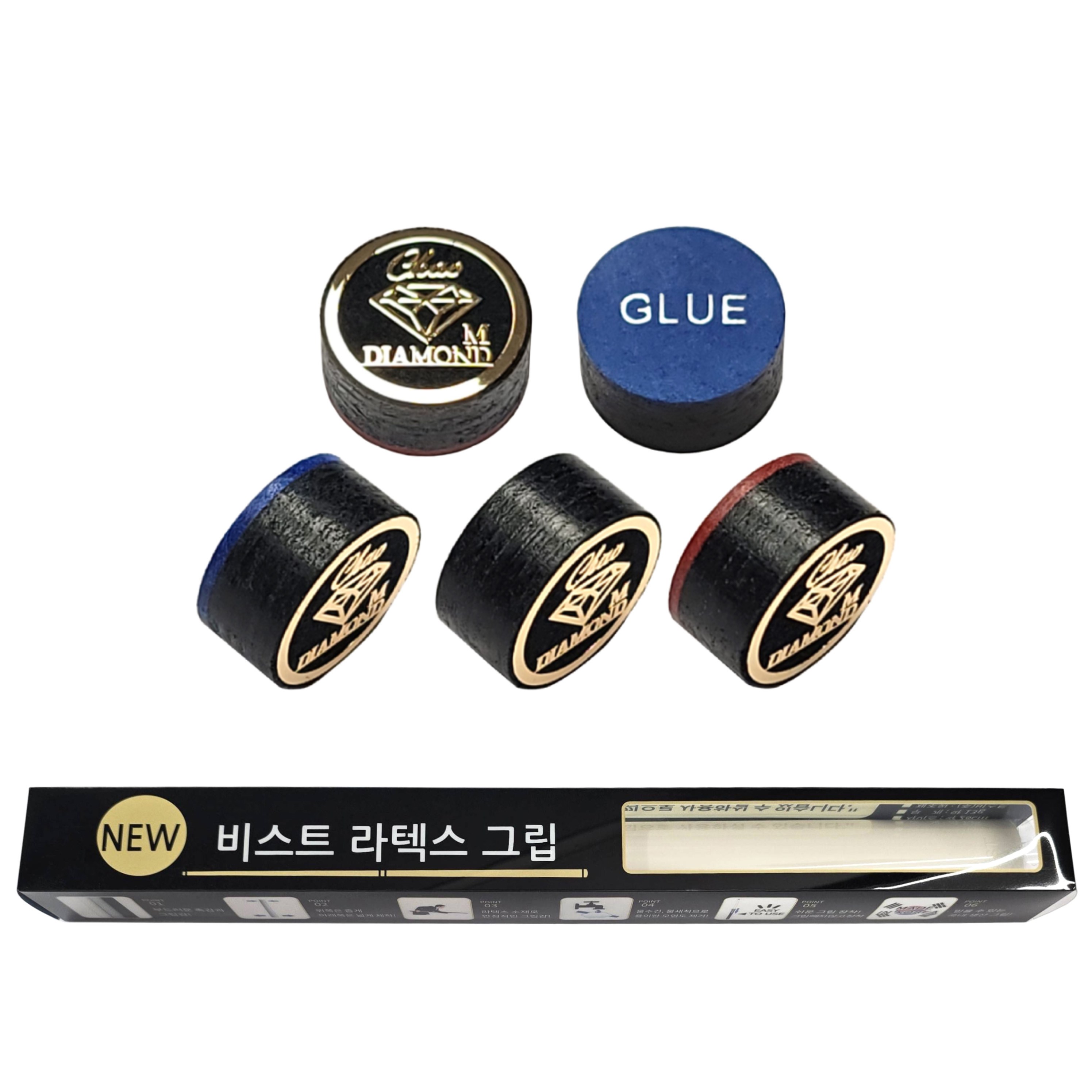 당구팁 다이아몬드 대대전용 칼라팁 1세트+그립1개, 혼합색, 1개 35,000원