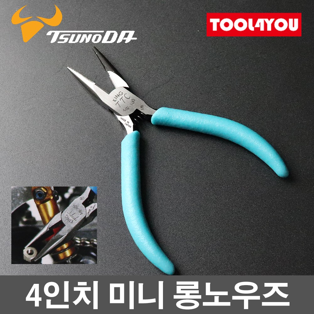일본 츠노다 KING TTC MR-100 4인치 미니 라디오 펜치 롱노우즈 롱로즈, 1개 13,200원