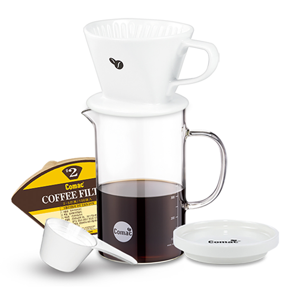 코맥 유리비이커 흰색 자기 드립세트 24,200원