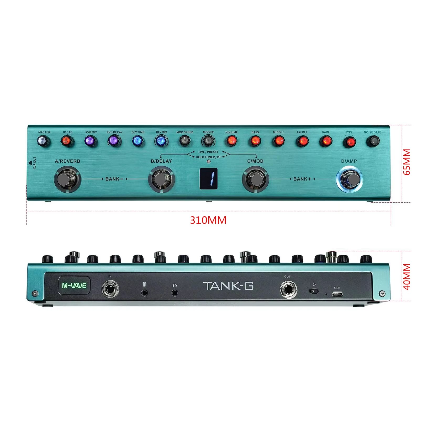 기타이펙터 멀티이펙터 효과용 Yuimer Tank-G 이펙트 페달 스피커 포함 9 프리앰프 밴 93,020원