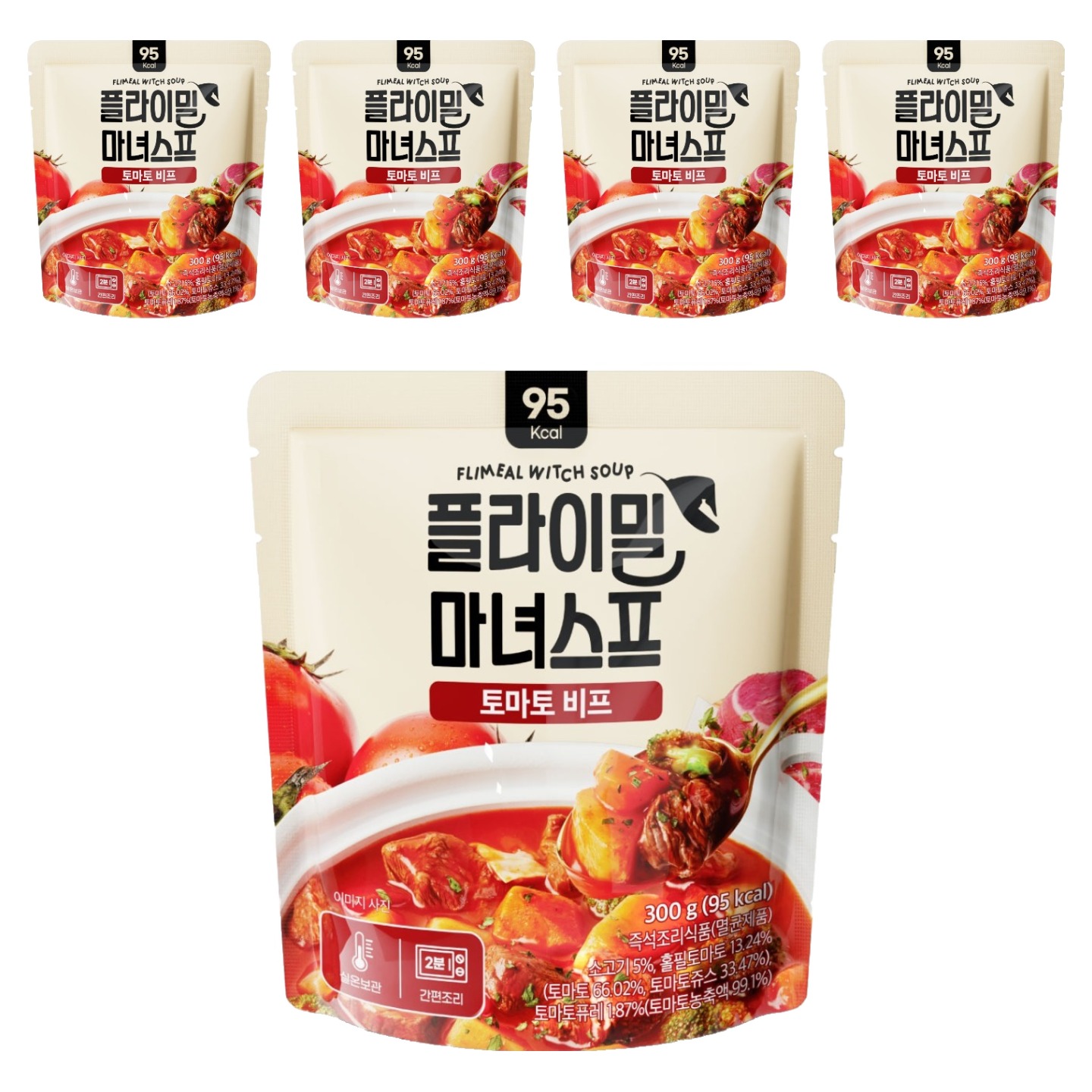 플라이밀 마녀스프 토마토 비프, 300g, 5개 36,500원