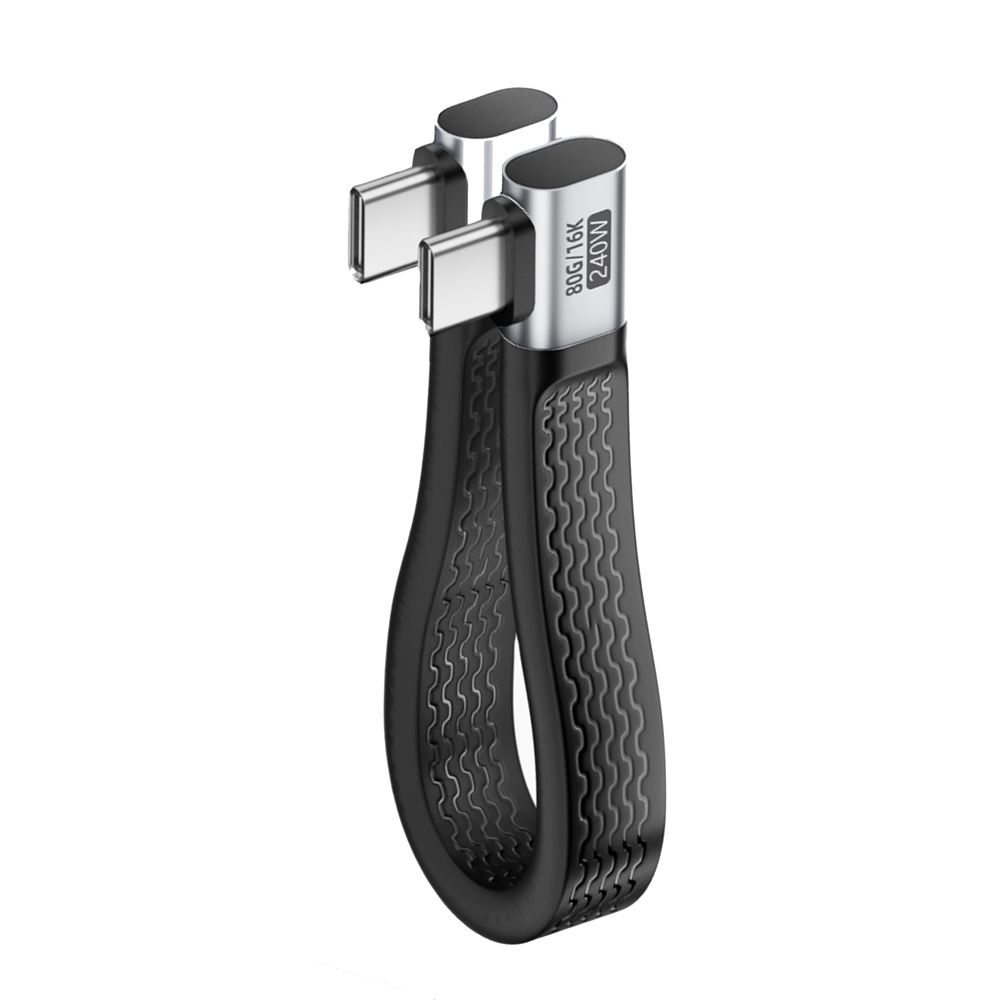 USB4 CtoC타입 케이블 240W충전 80Gbps전송 8K출력 썬더볼트4 단자꺾임, 13cm, 1개 12,400원