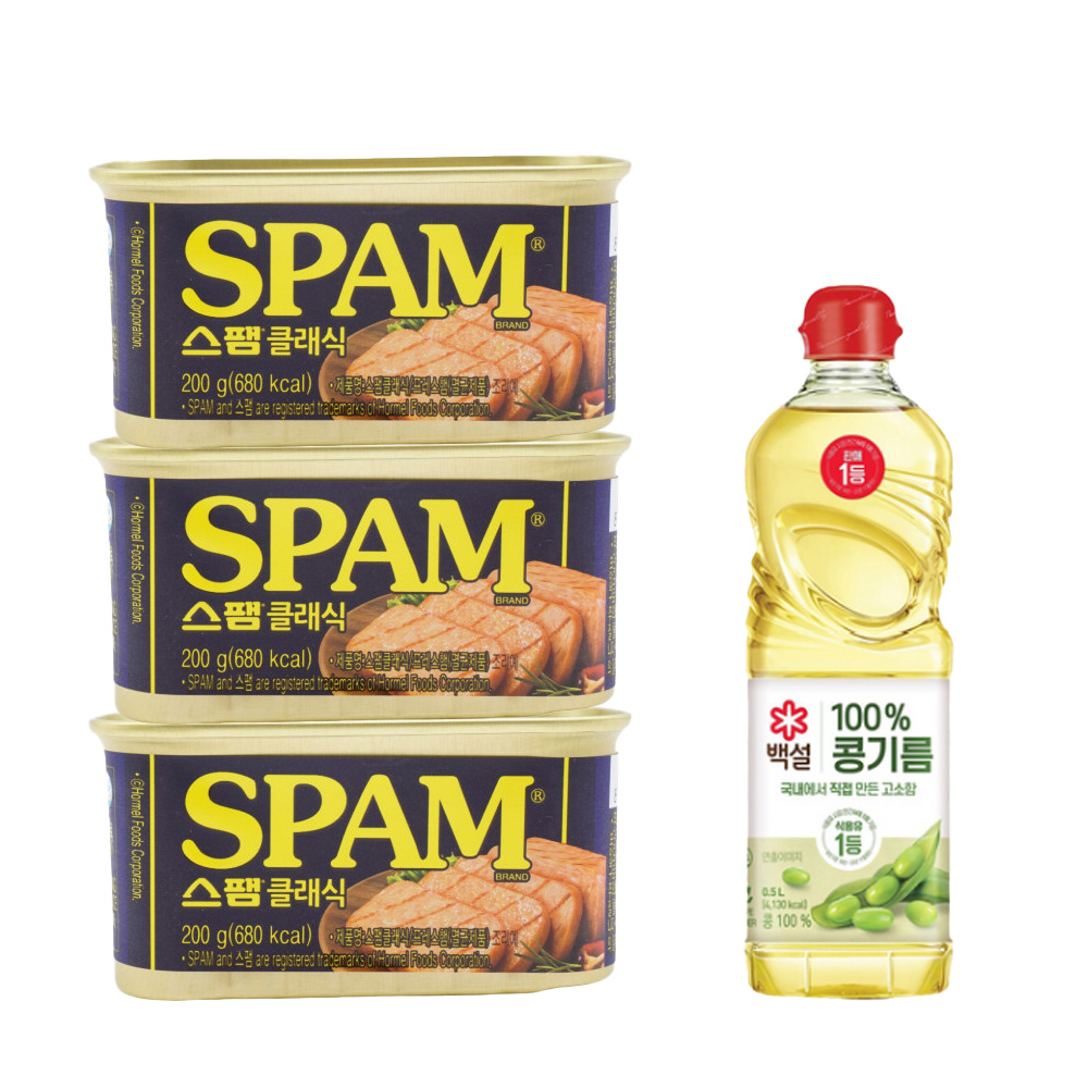 스팸 클래식 200g 3개+콩기름 500ml 1개 12,900원