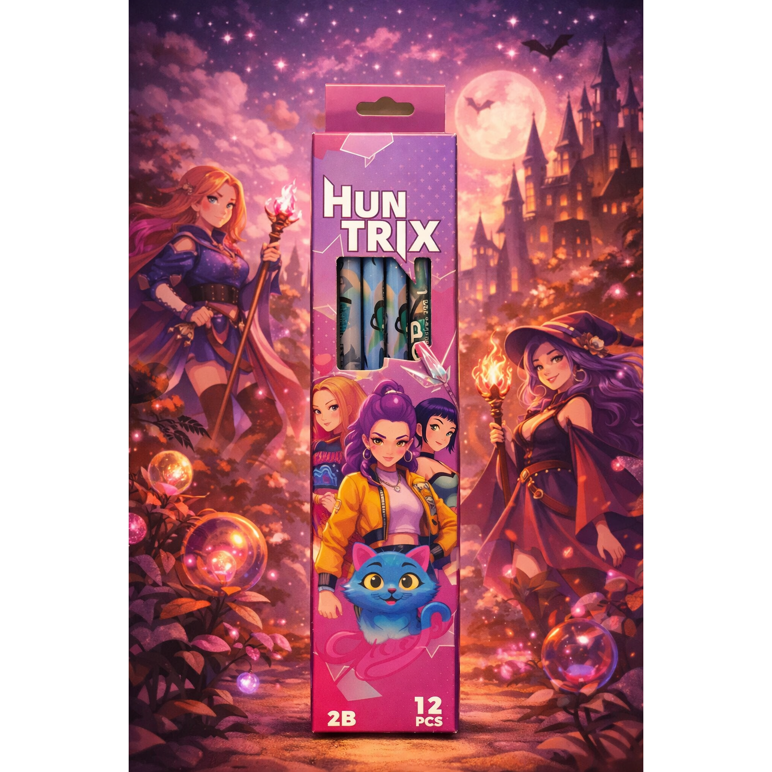 케이팝 데몬 헌터스 연필 학용품 HB 원목 12개입, 1개, 헌트릭스 7,900원