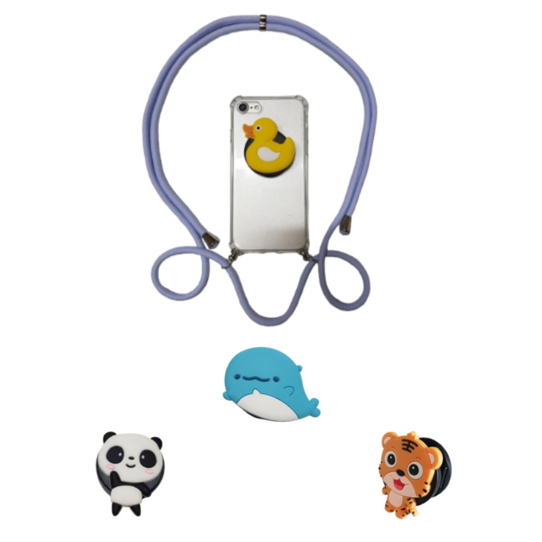 [루카] 갤럭시S22 (S901) //레어템// 동물 스마트톡+New Clear 투명 방탄 젤리 스마트폰 케이스+다채로운 넥스트랩[목걸이줄] 11,500원