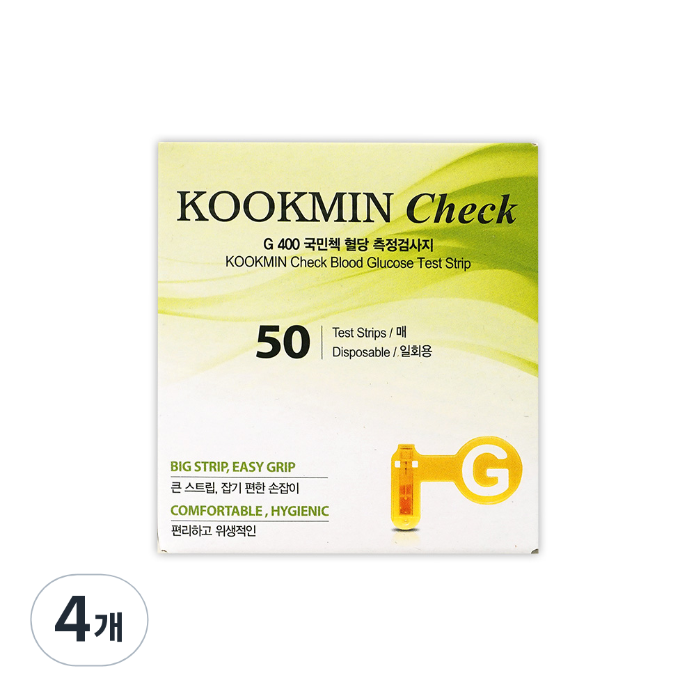 GC녹십자메디스 G 400 국민첵 혈당 측정검사지, 4개, 50개입 45,990원
