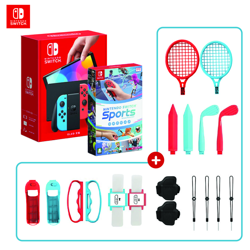 닌텐도 스위치 OLED+스위치 스포츠+18IN1 스포츠 풀 완벽 패키지 네온. 499,000원
