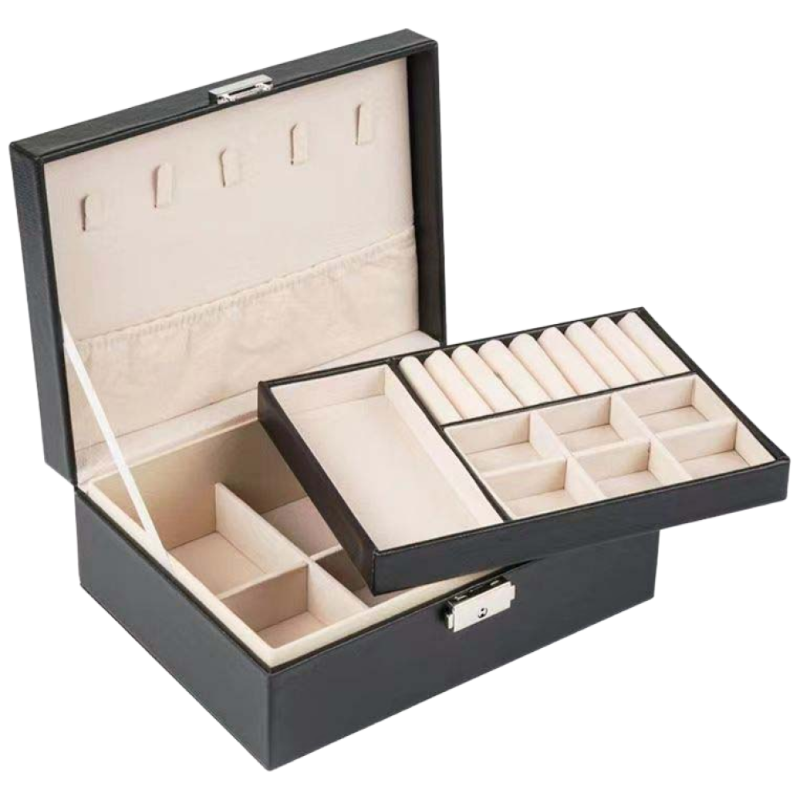 치트몰 2단 보석 액세서리 정리 보관함 (열쇠포함), 블랙 9,900원