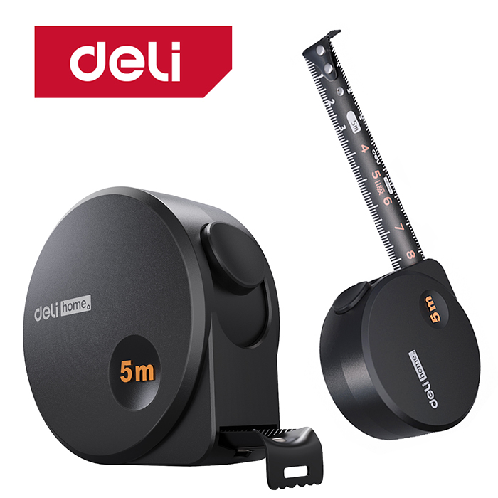 델리 홈시리즈 고정밀 탄소강 미끄럼방지 줄자 블랙 5m EHT8519, 1개 6,200원