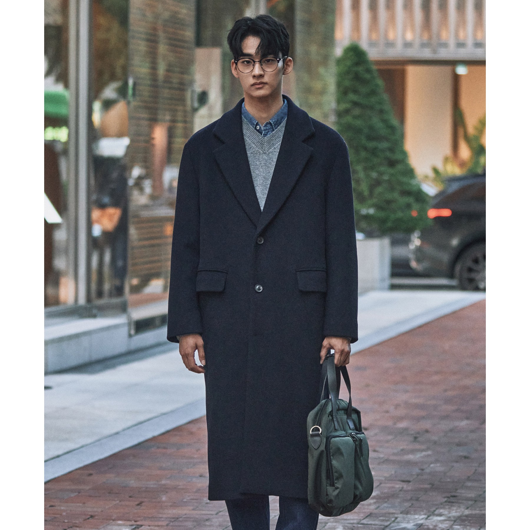 [CODI GALLERY] 캐시미어 블랜드 싱글코트 네이비 (세미오버핏)-CCTVD02NSN 150,000원