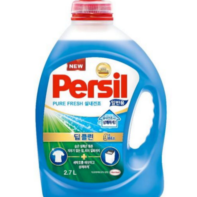 퍼실 퓨어 프레쉬 플러스 딥클린 실내건조 세탁 세제 일반용, 2.7L, 1세트 23,510원