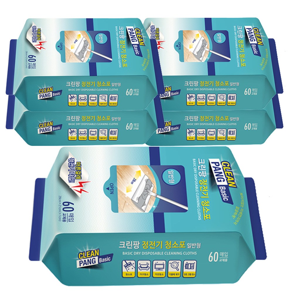 크린팡 표준형 정전기 청소포 300매 (5팩) 10,400원