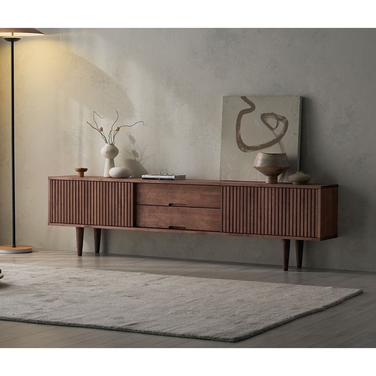 핀란디아 몬테 원목 슬라이딩 2000 거실장, 월넛 299,000원