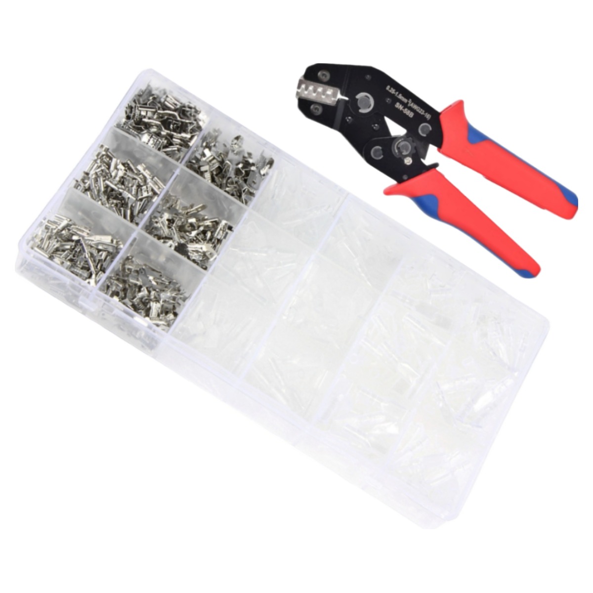 DIY신주압착단자 실버 588pcs (압착기포함) 터미널 커넥터 압착 황동 평단자 전선 연결 배선, 1세트 30,900원