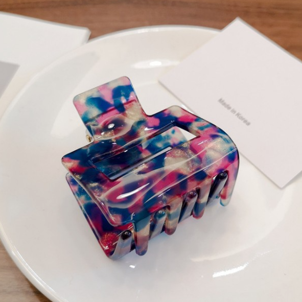 수스다 셀룰로오스 스퀘어마블링 올림머리 집게핀 헤어핀 4,510원