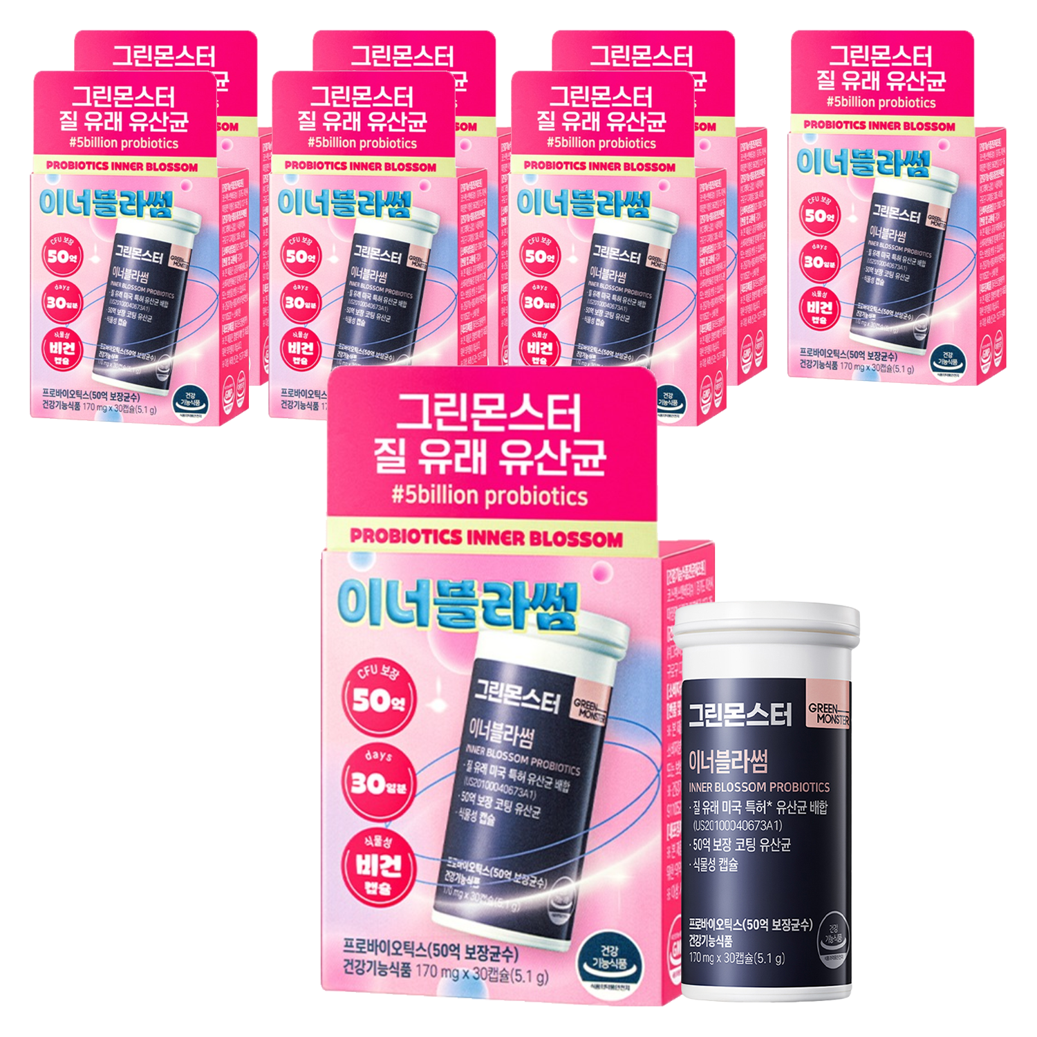 그린몬스터 질 유래 여성 유산균 이너블라썸 30억 CFU 128,050원