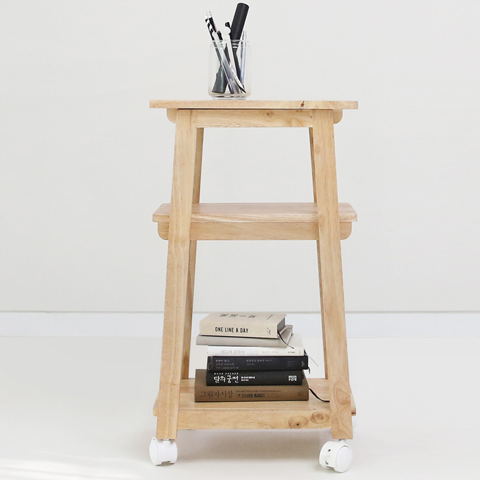 벤트리 론 원목 3단 바퀴선반 (이동식 선반), 내추럴(원목색) 59,000원