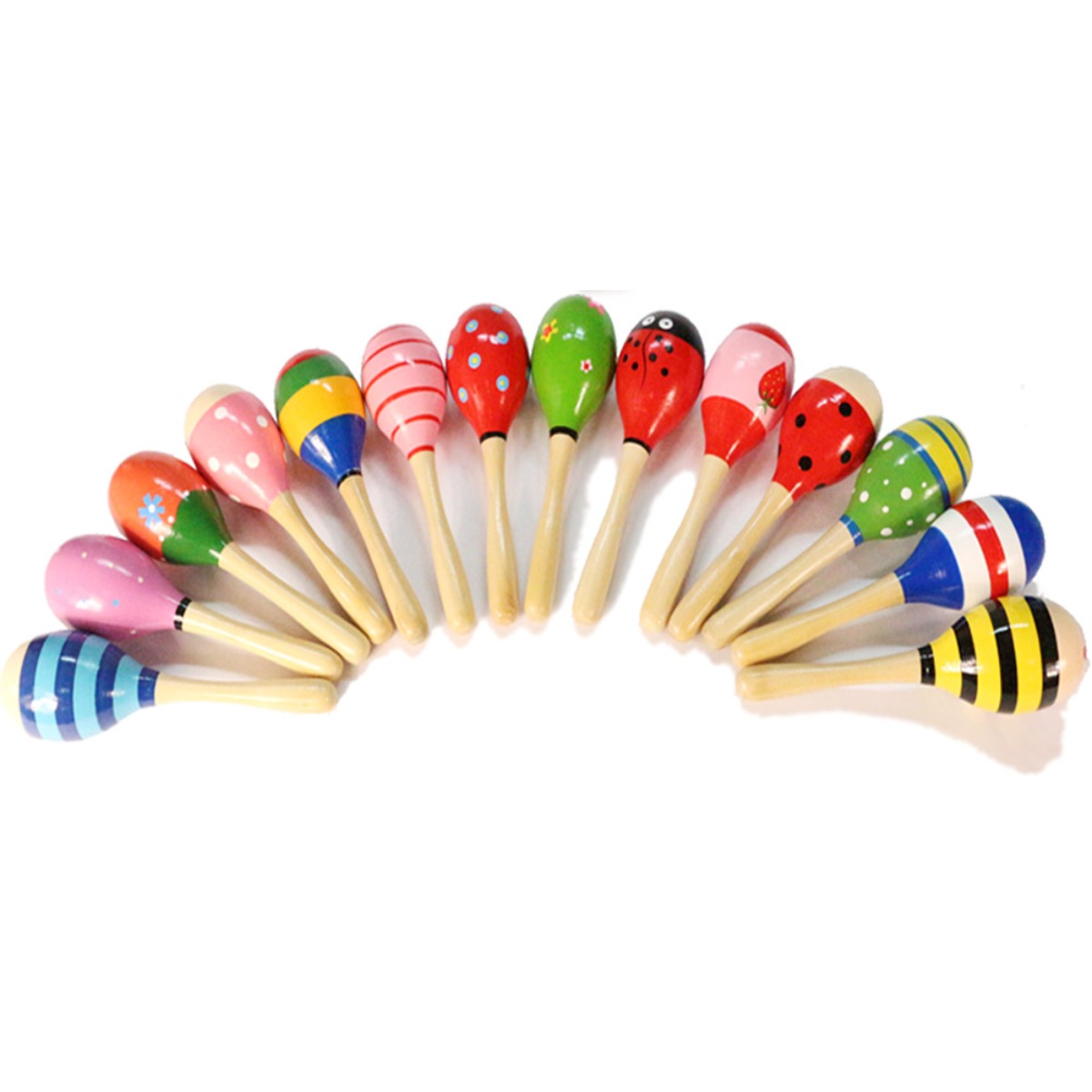 원목 마라카스 원목악기 딸랑이 악기놀이, 13)-초록흰색도트, 1개 2,300원