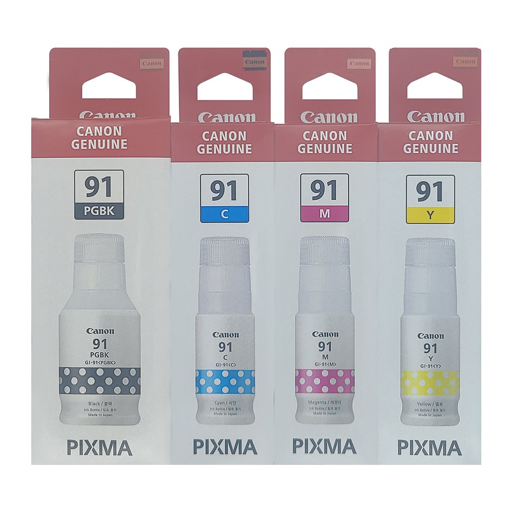 캐논 정품잉크 GI-91 PGBK C M Y 카트리지, 4색세트, 1개 54,500원