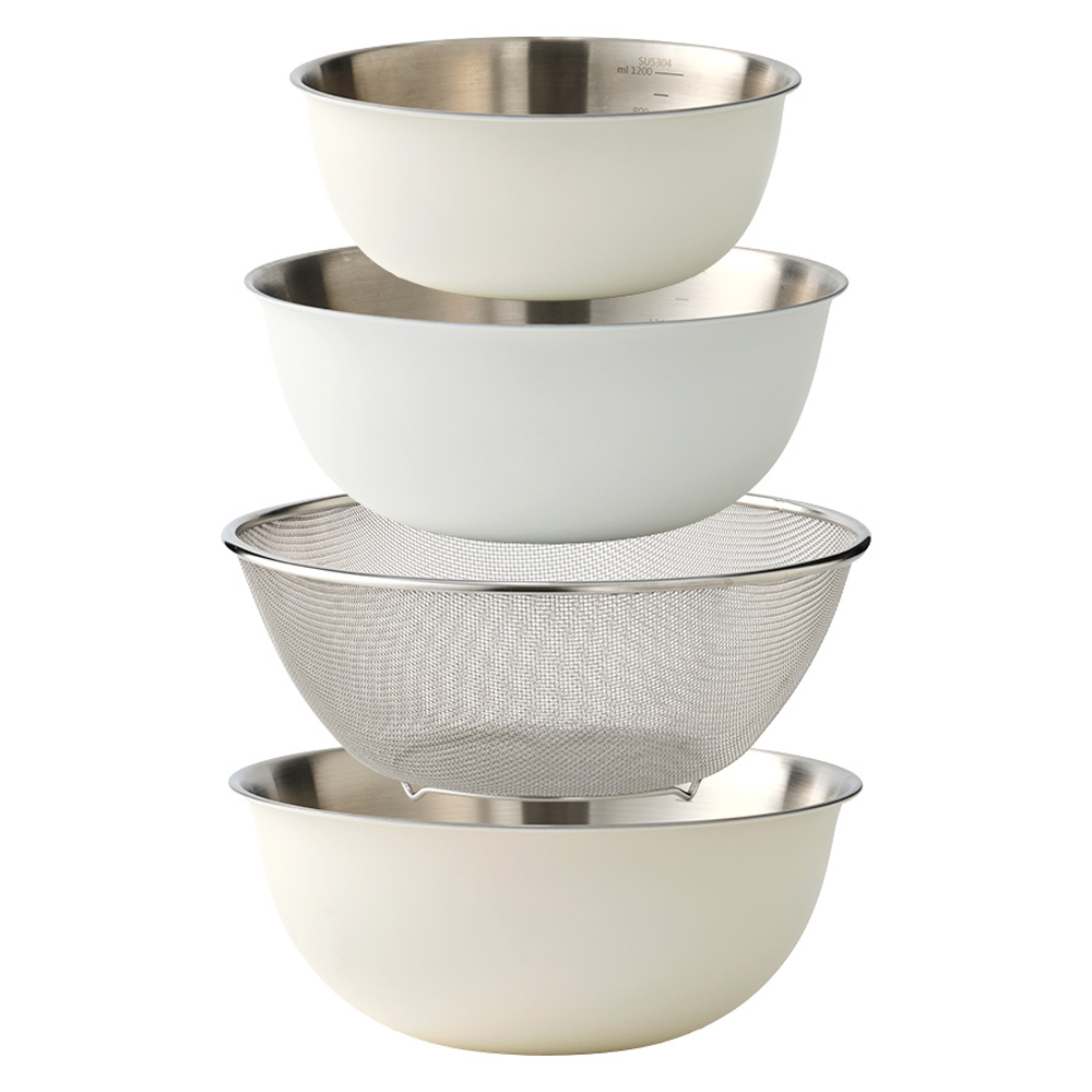덴라이프 스텐 믹싱볼의 정석 4종 세트, 보울 S + M + L + 체망, 1세트 37,140원