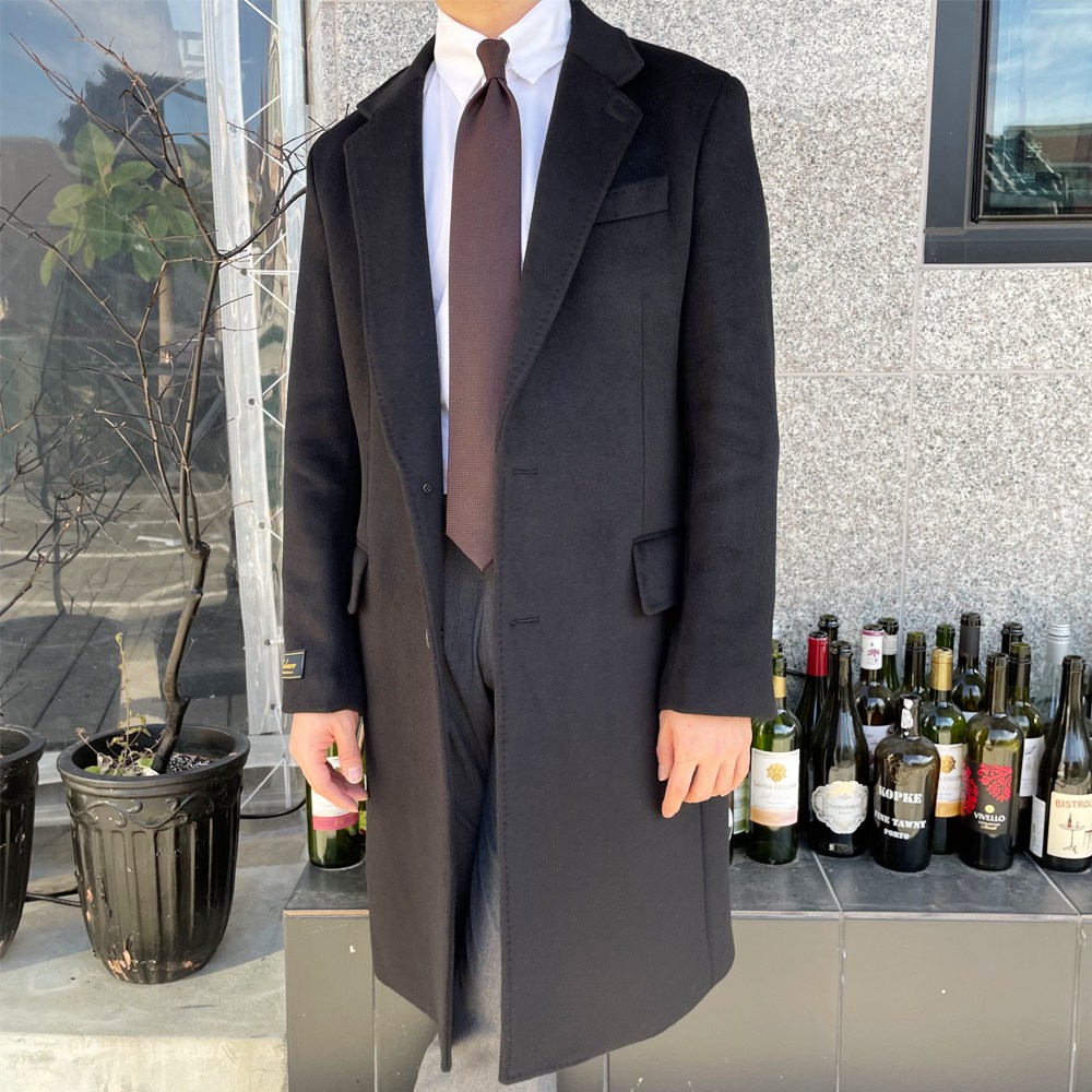 남자 봄 가을 싱글버튼 울 캐시미어 코트 블랙 정장코트 235,000원