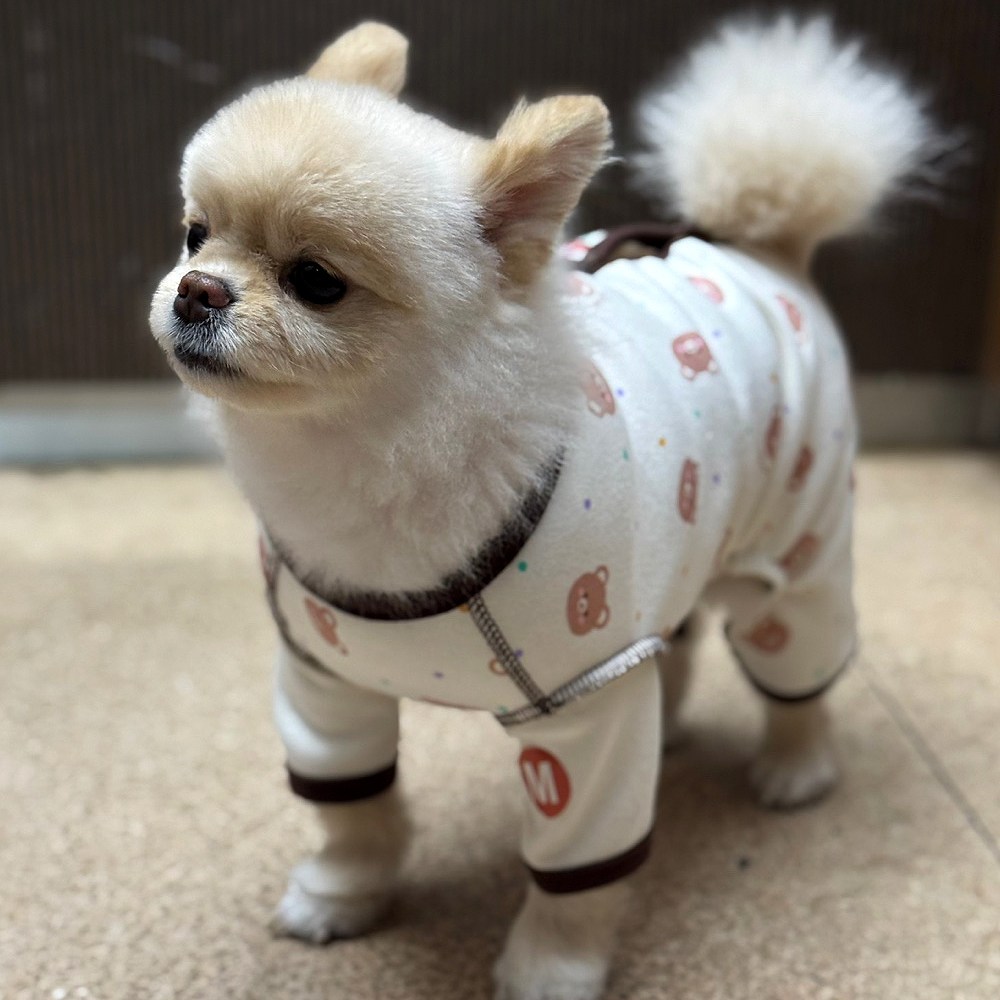 해피앤퍼피 강아지올인원 여자아이전용올인원 오가닉 등단추올인원 실내복 조끼 55,900원