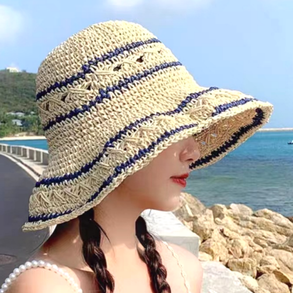 뽀제리 여성 여름 벙거지모자 버킷햇 밀짚모자 라탄 빅사이즈 조절가능 햇빛차단 여름모자 13,500원