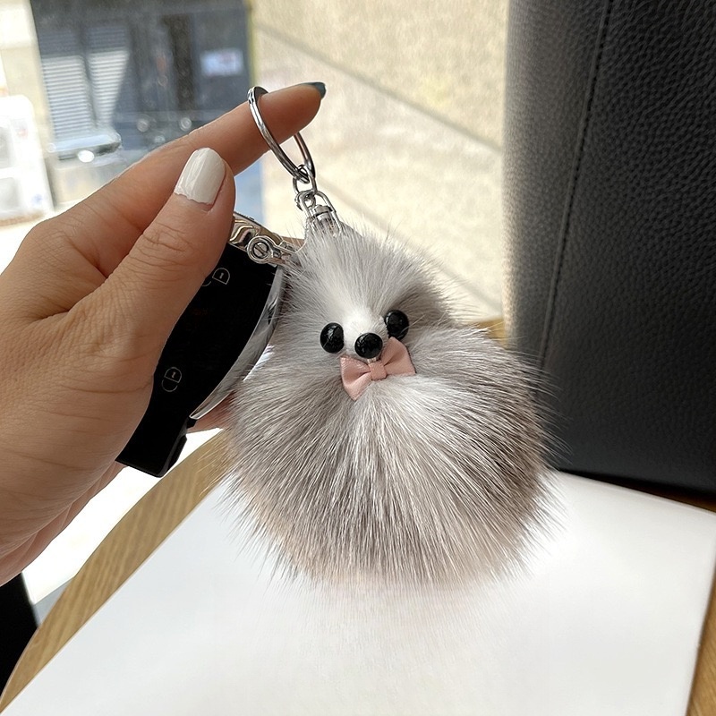 툴이모니 폭신폭신 털여우 키링 가방고리, 그레이 12,900원