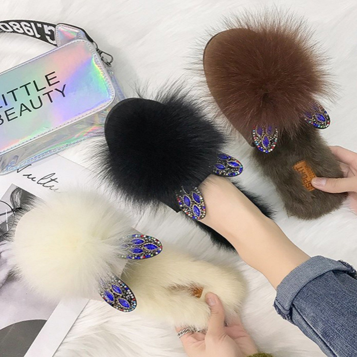 5시주문건 당일배송 fooi 제이스 리얼 겨울 퍼 토끼 슬리퍼 프리미엄 빠른배송 11,900원