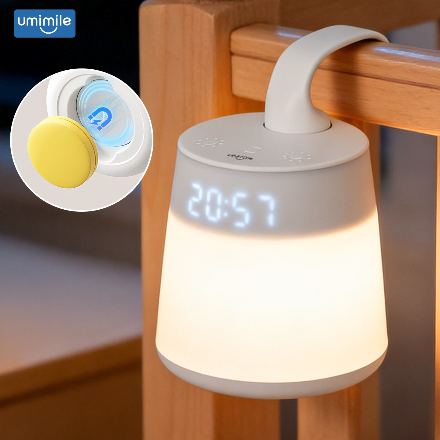 Umimile 수유등 신생아 수유 시간 기록 타이머 기능 침실 조명 무드등 3색 무단 조광 내장형 시계 메모리 기능 리모컨 포함 충전식 무선 터치 USB 핸들 탑재 침실 침대 간접, 하양색 47,800원