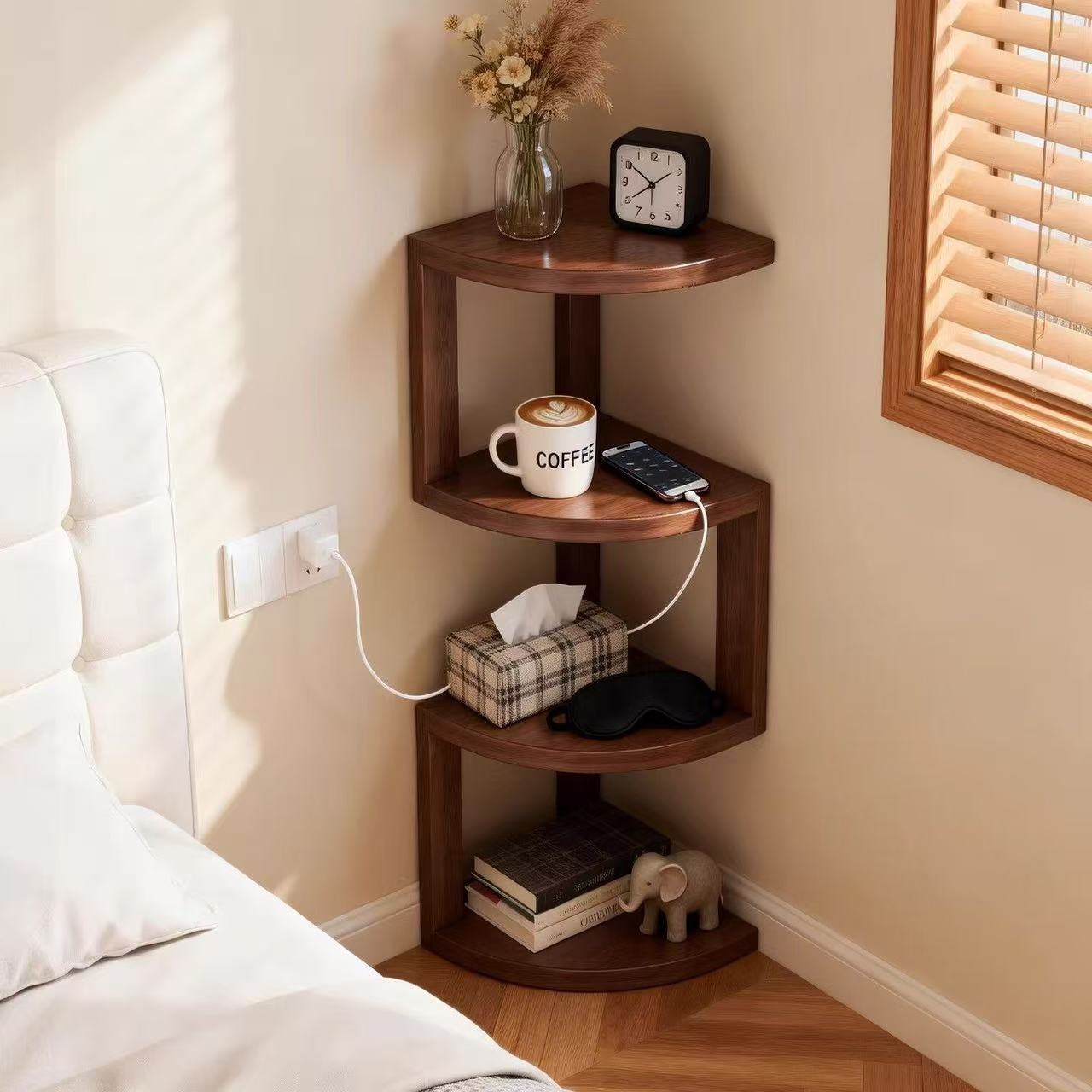 원목 침대 협탁 초슬림 코너 사이드테이블, 1개, WOOD 44,850원