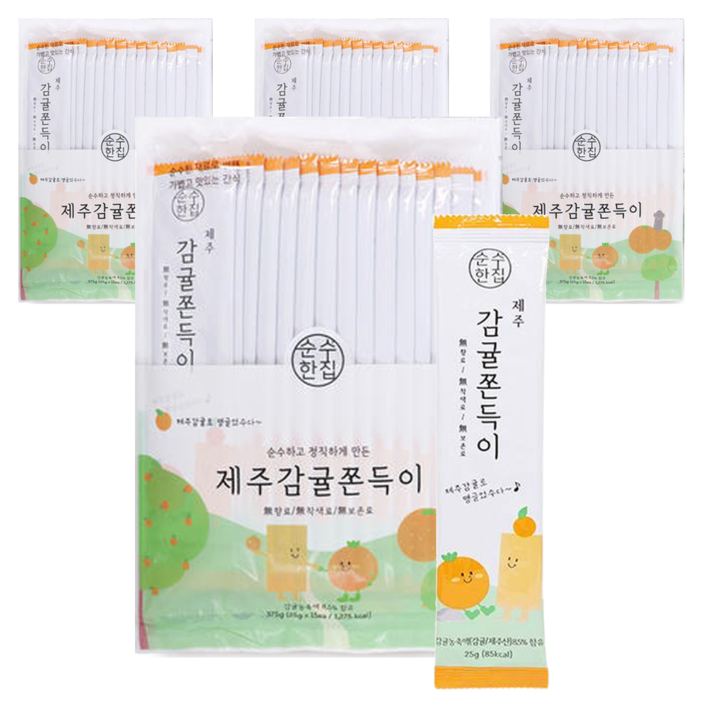 순수한집 제주 감귤 쫀득이, 375g, 4개 31,120원