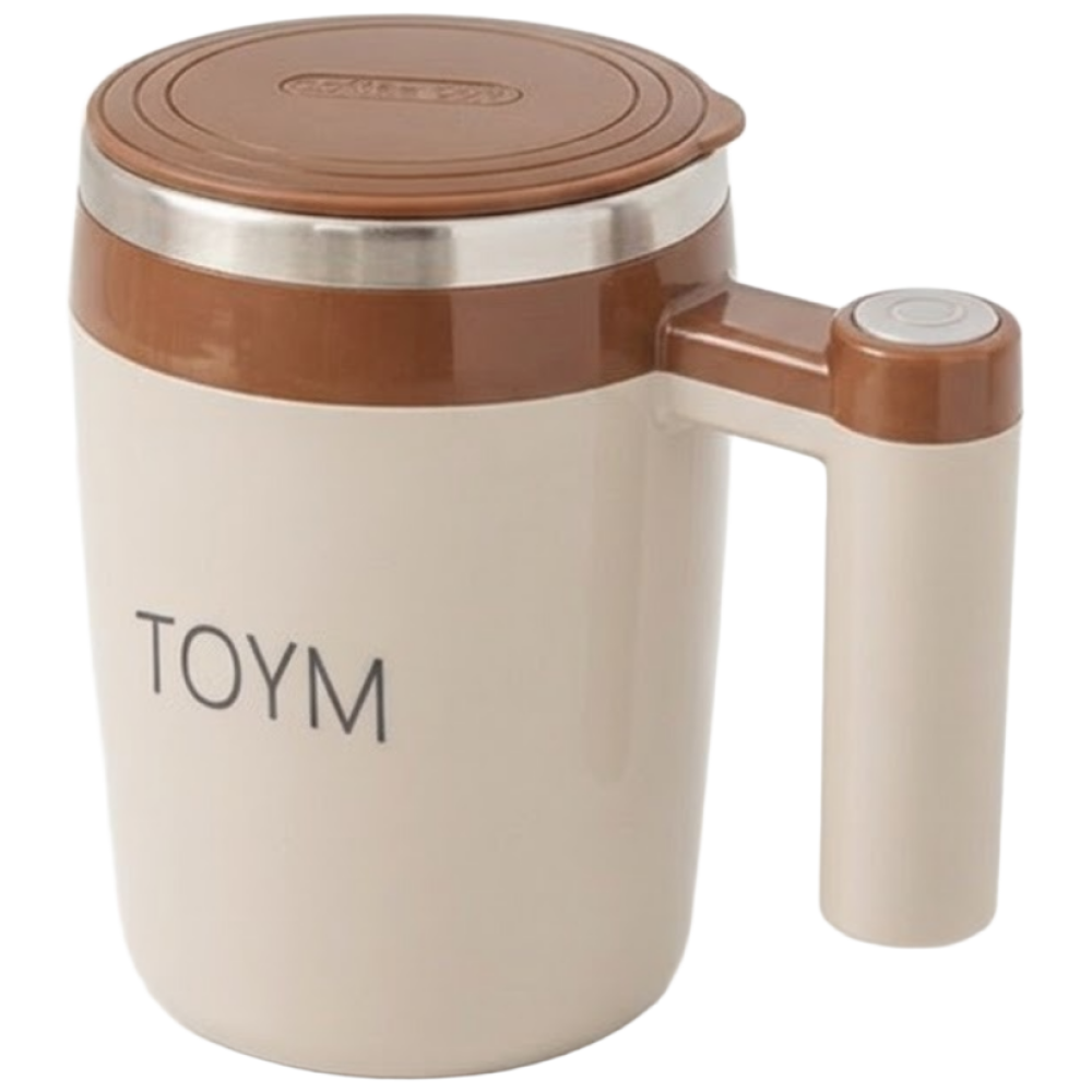 젓지마 자동 믹스컵 회오리컵 선식컵 회전 스테인리스 머그컵 브라운 19,900원