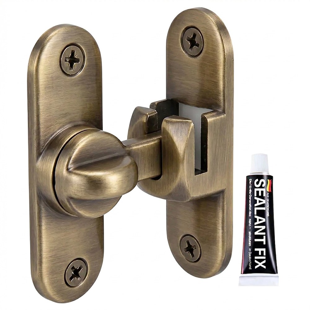 리빙아이 무타공 잠금장치 미닫이 여닫이 겸용 오도시 걸고리 걸쇠 잠금고리, 1개, 엔틱 8,600원