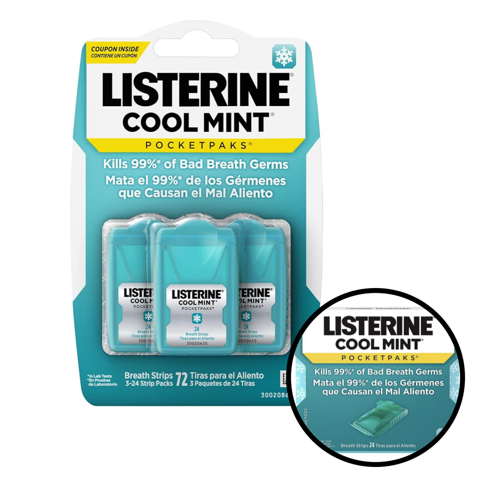 [킴스] 리스테린 쿨민트 포켓팩 휴대용 구강청결제 입냄새 구취제거제 12,880원
