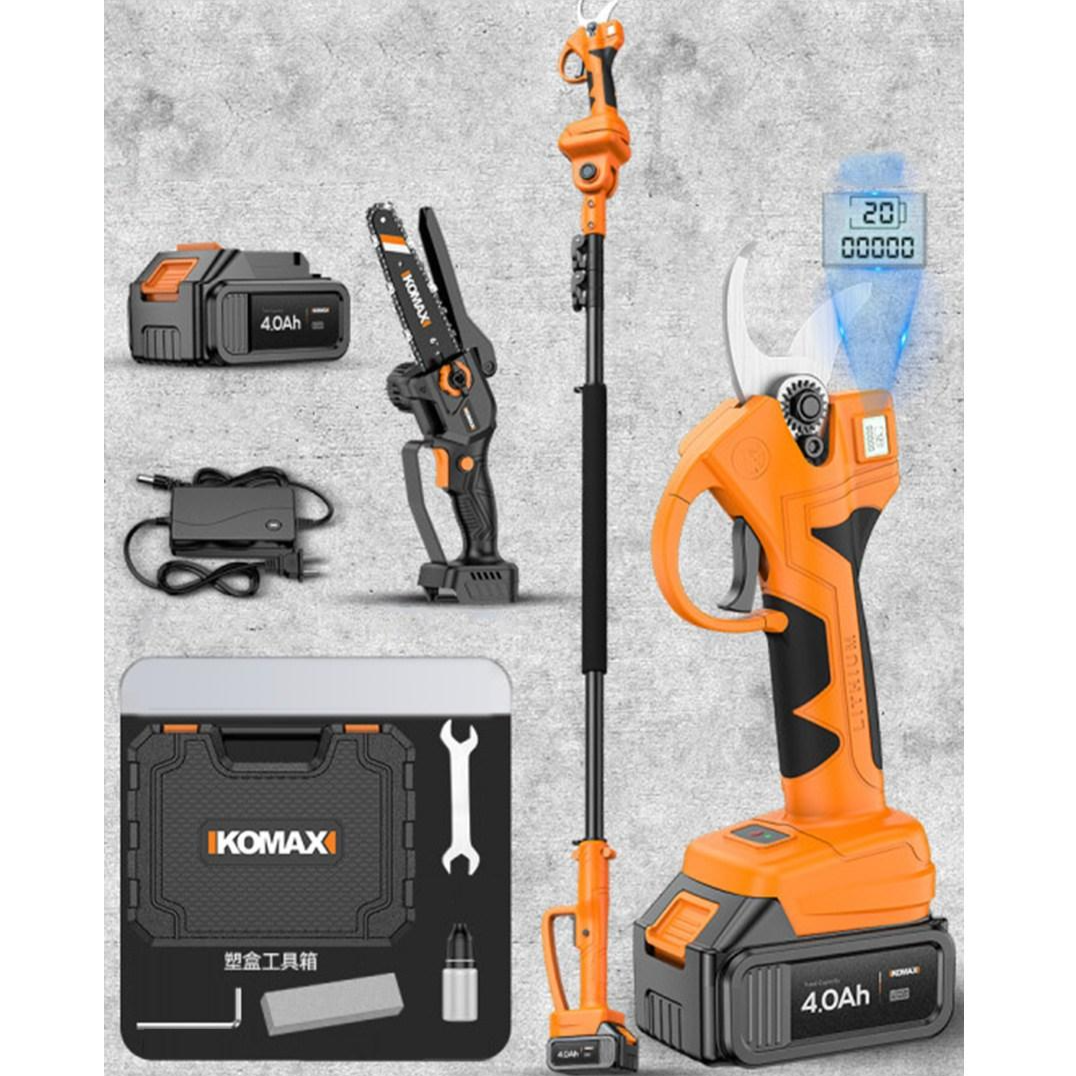 핸릭 충전 전동고지가위 21V 초경량 고출력 4.0Ah 무선 장대 브러시리스 나무 전지가위 전기톱 1.5~2.1M 리튬배터리 대구경 5m 고강도 풀세트, 1개 197,300원