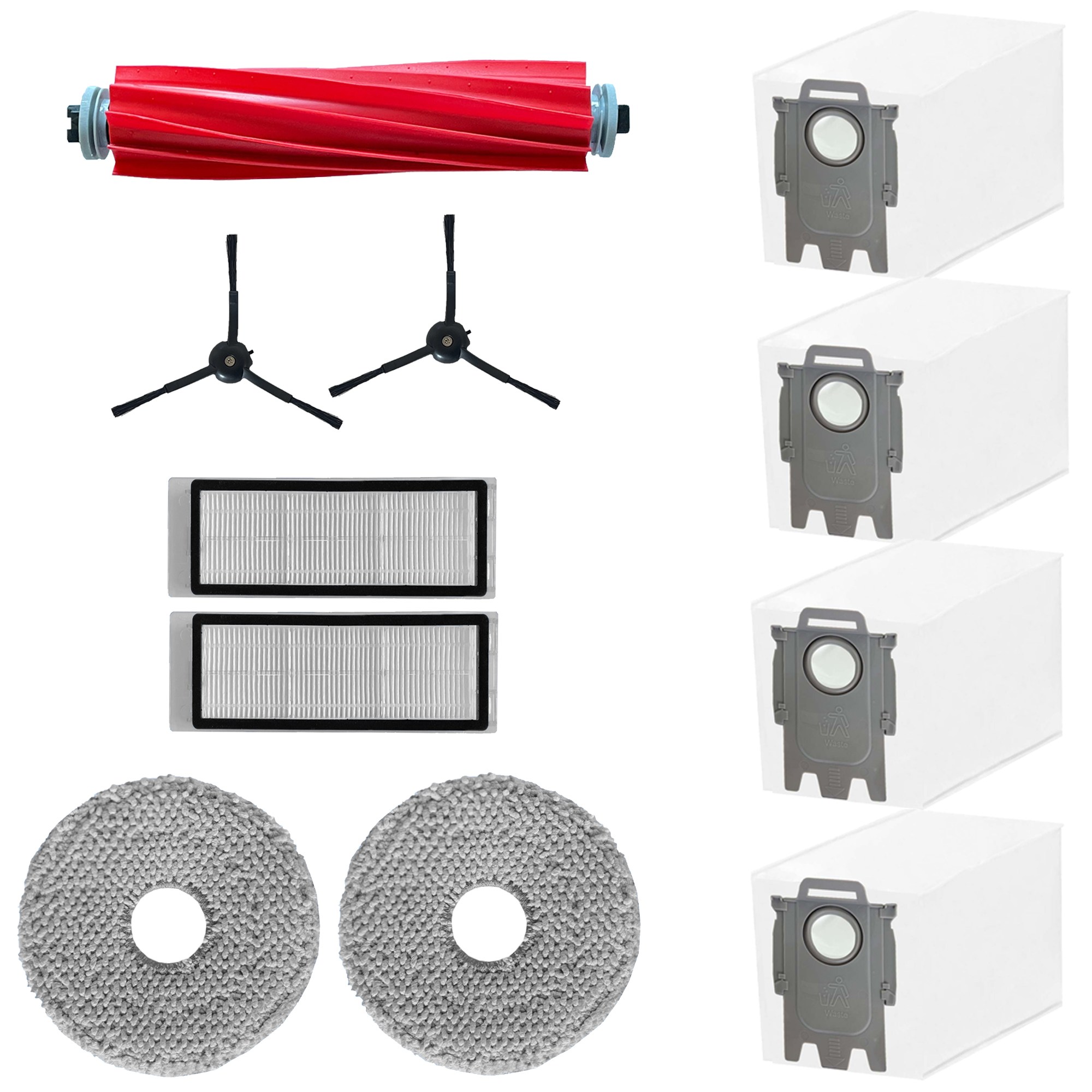 [호환] 로보락 Q Revo 큐레보 소모품 필터 메인브러쉬 물걸레 리필 사이드브러쉬 먼지봉투 더스트백, 1세트, 11개입 16,000원