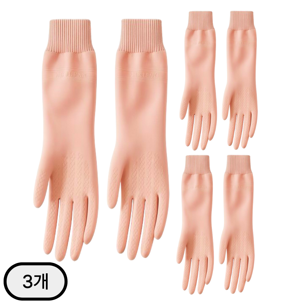 인즈홈 물유입차단 소매밀착 고무장갑, 3개, FREE(one size), 핑크 13,700원