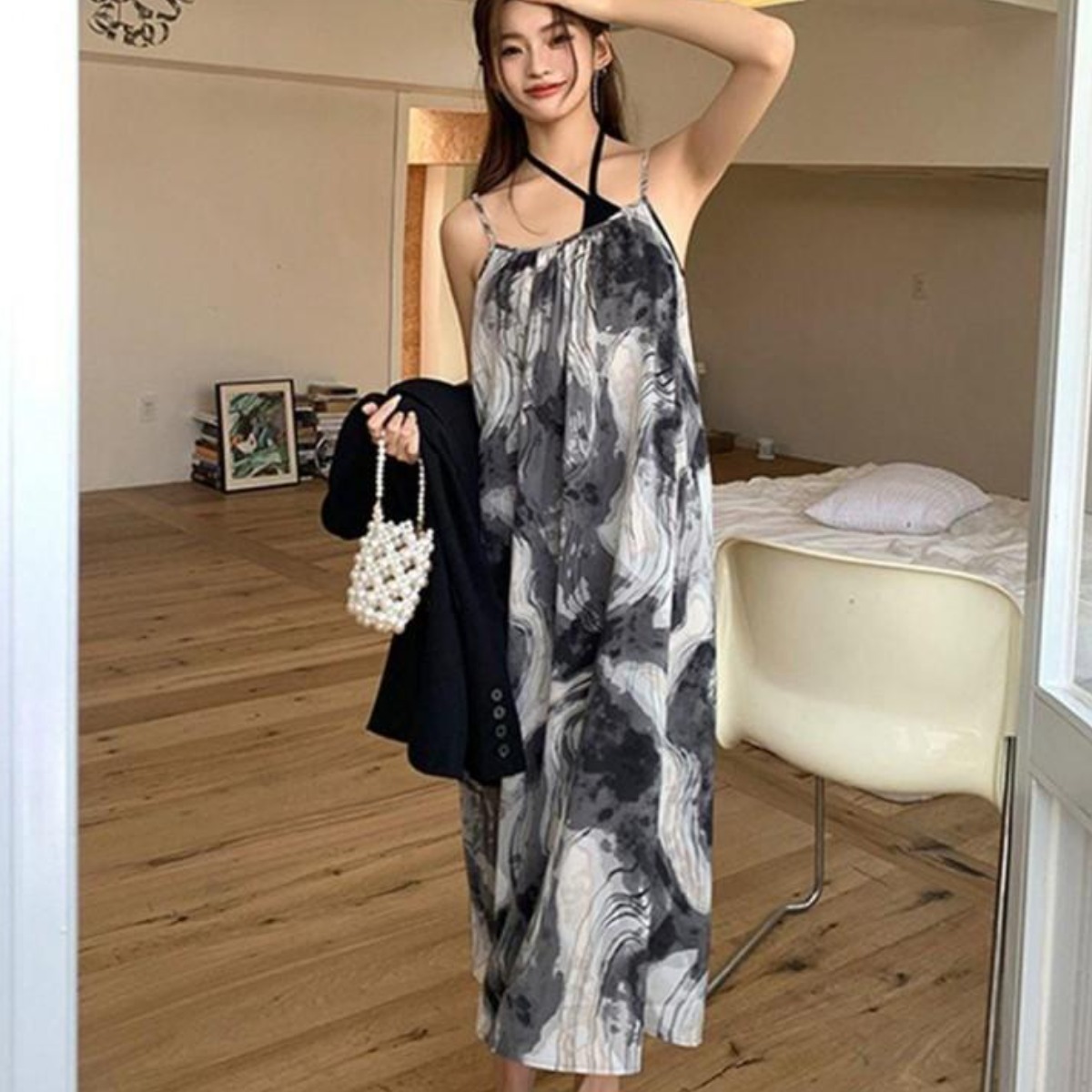 여성 여름 끈나시 롱원피스 1P 민소매 바캉스 휴가룩 76,560원