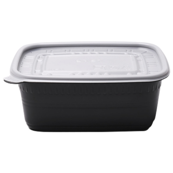 AJ 사각 죽용기 특대(1250ml) / 190x120xH80mm / 검정 500set, 단품, 500세트 102,200원