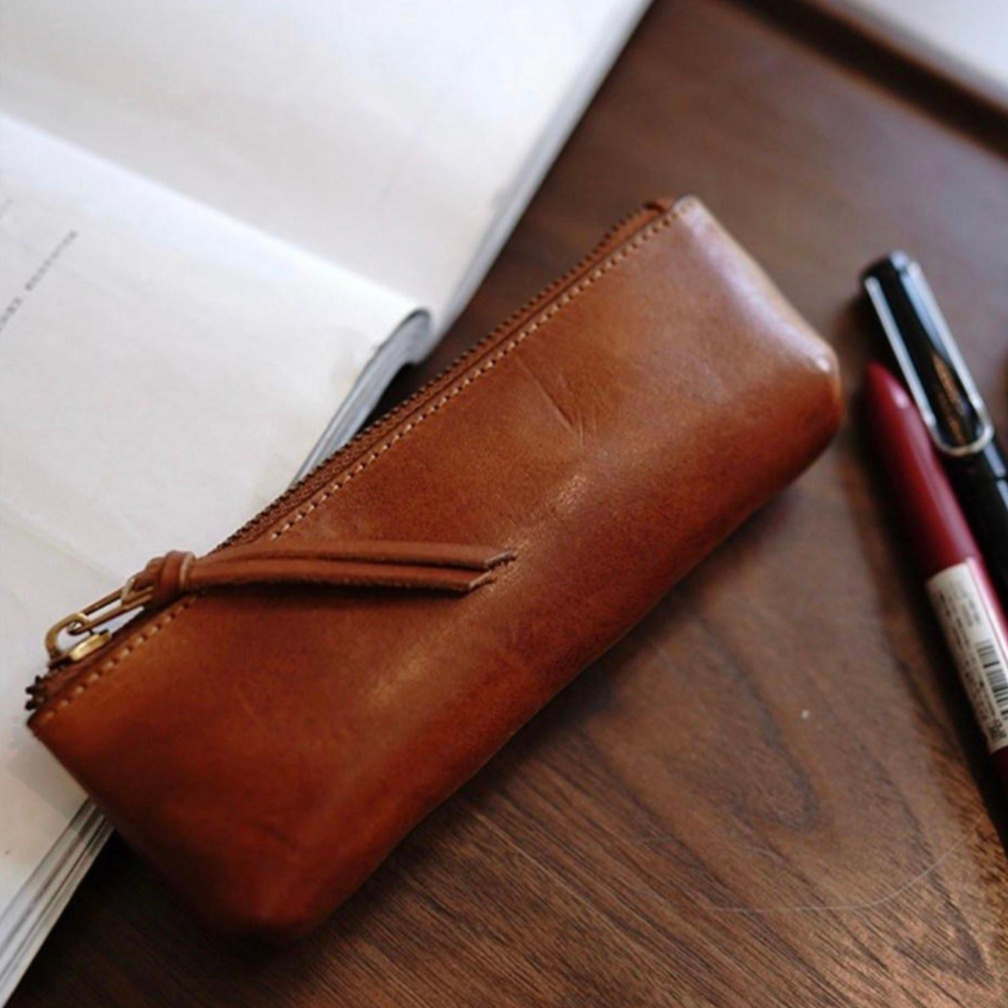 벨노아 선물용 고급 빈티지 감성 가죽 필통, 1개, 브라운 11,900원