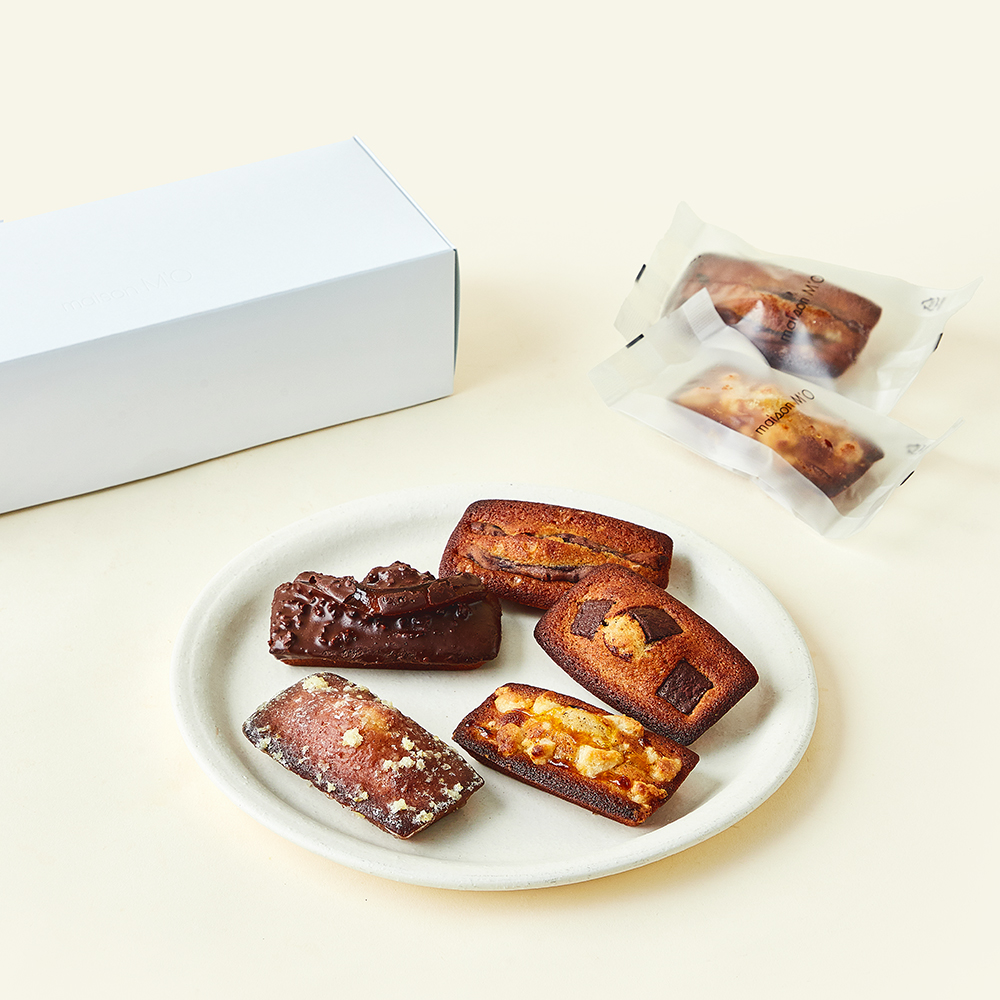 [로켓프레시] 메종엠오 앙 30g + 글라쎄 35g + 소금초코 30g + 자허토르테 35g + 패션망고 크럼블 30g 휘낭시에 세트, 1세트 23,000원