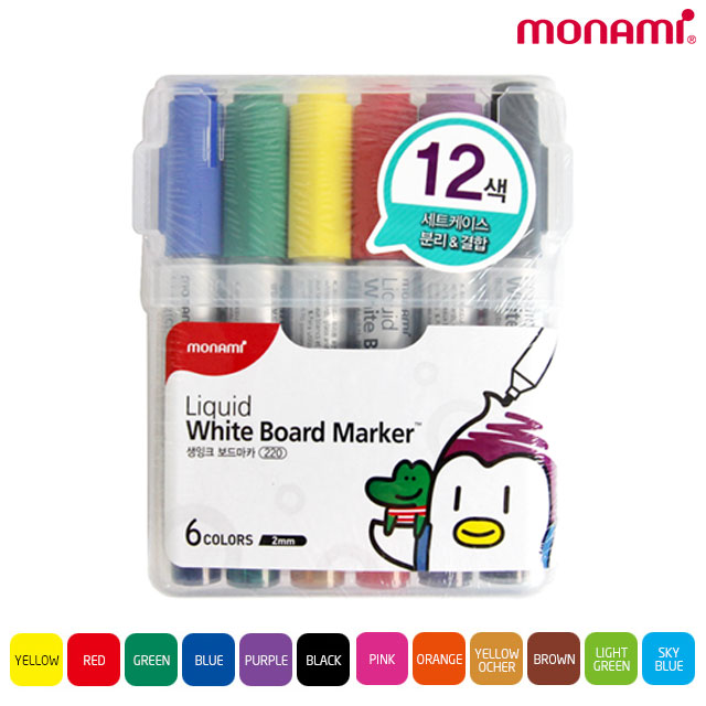 [모나미] 생잉크 보드마카 12색세트 - 보드마카세트 10,800원